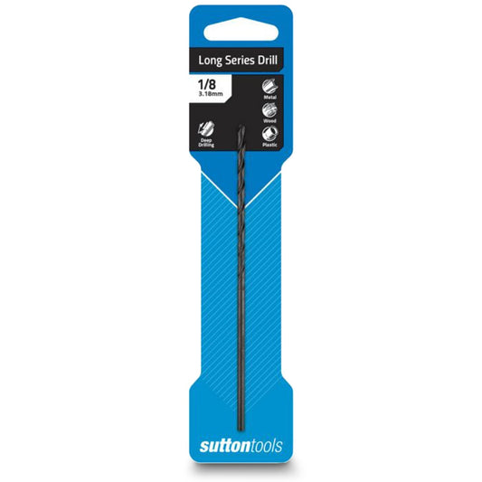 SUTTON 1 8inch x 137mm HSS-Blue Long-Series Drill Bit - BLUE BULLET D1100318