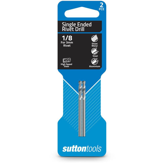 SUTTON 1 8inch x 54mm HSS Panel Drill Bit - SHORTIE - 2 Piece D1310318