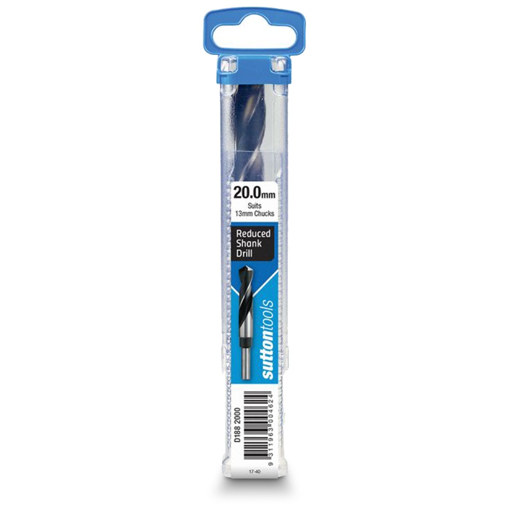 SUTTON 20.0 x 152mm 12.5mm Reduced Shank HSS Metal Drill Bit