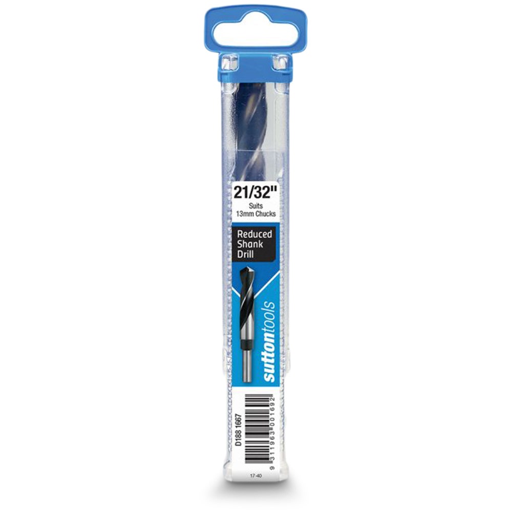 SUTTON 21 32inch x 152mm 12.5mm Reduced Shank HSS Metal Drill Bit