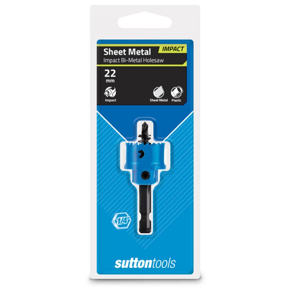 SUTTON 22mm 1 4-Hex Shank Bi-Metal Sheetmetal Holesaw