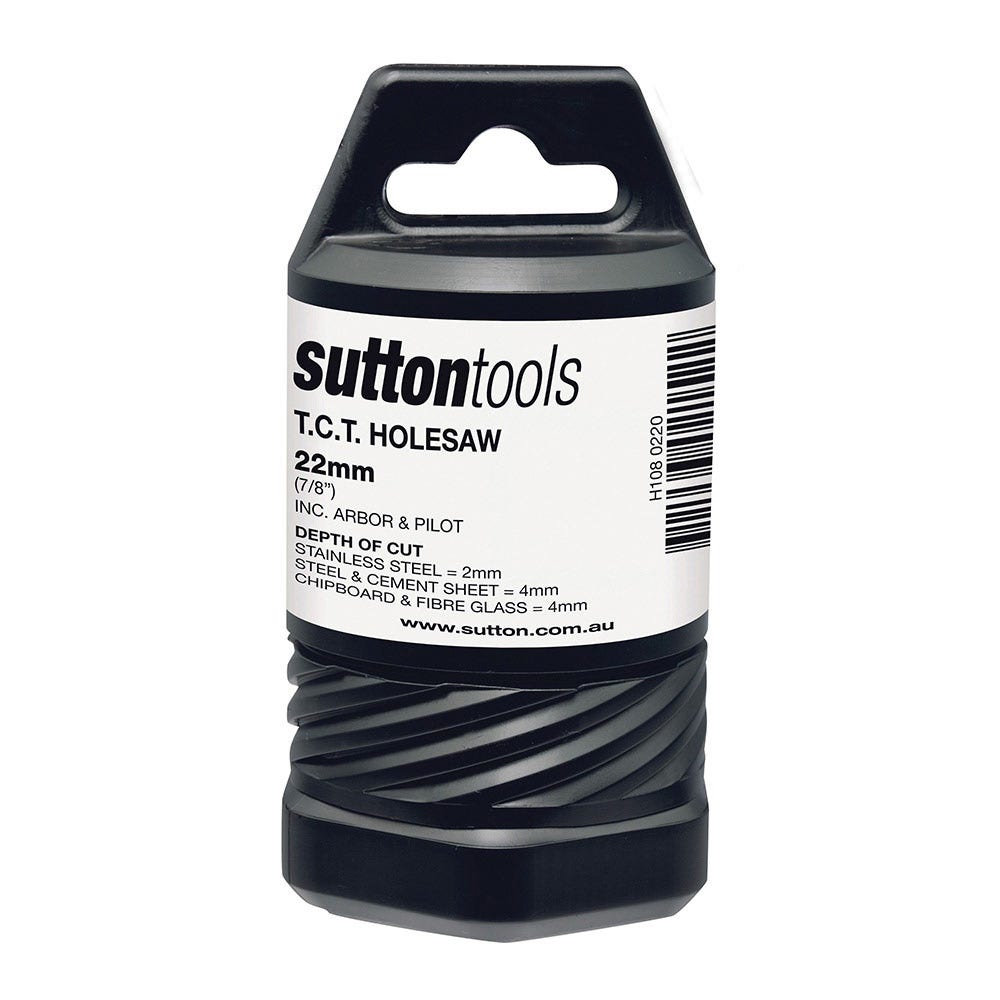 SUTTON 22mm TCT Metal Holesaw w Arbor H1080220