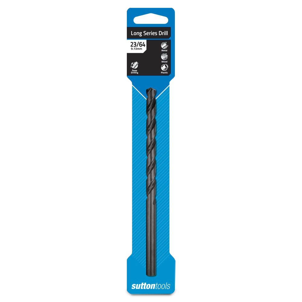 SUTTON 23 64inch x 6.3 4inch Metal Drill Bit Long Series HSS BLUE BULLET