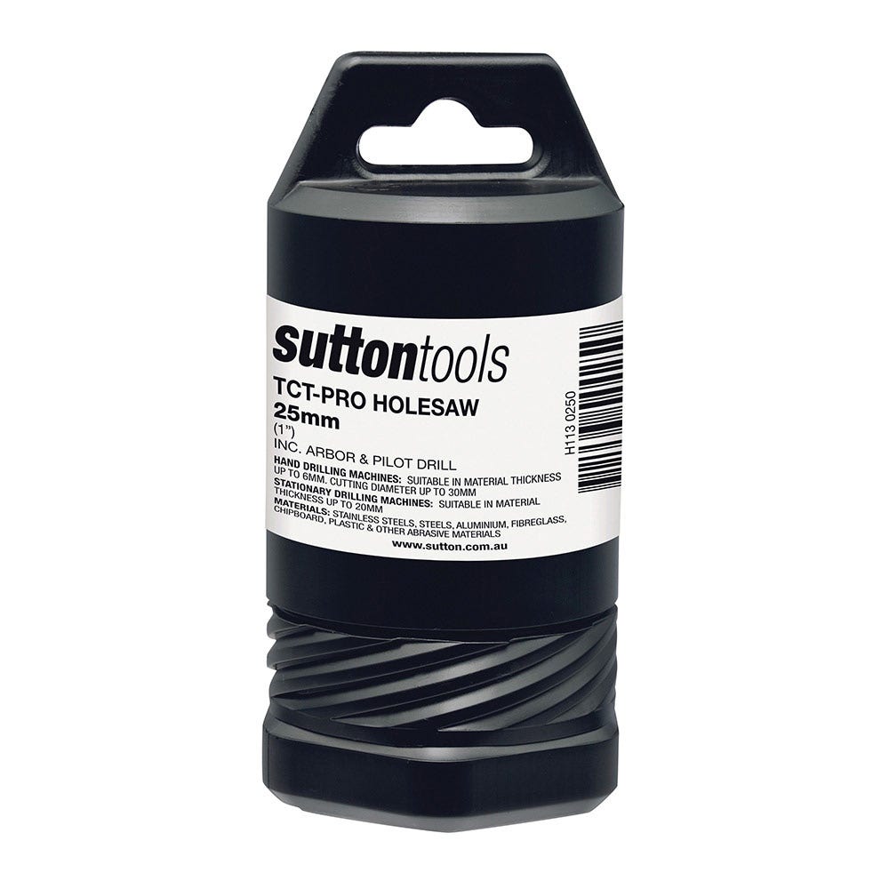 SUTTON 25mm TCT Metal Holesaw w Arbor - DEEP CUT H1130250