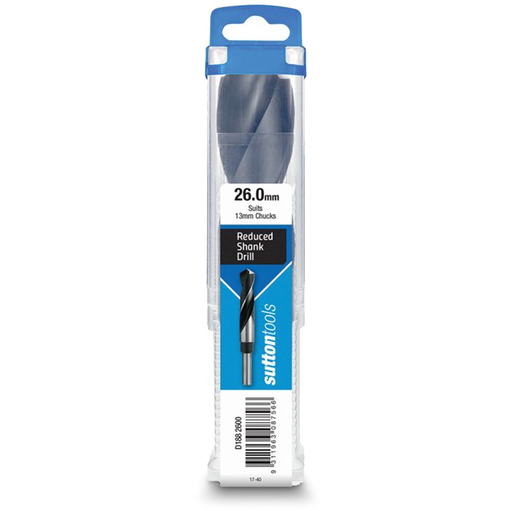 SUTTON 26.0 x 152mm 12.5mm Reduced Shank HSS Metal Drill Bit