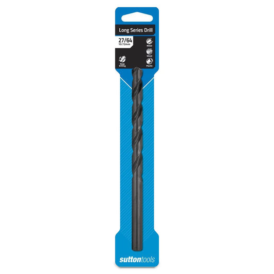 SUTTON 27 64inch x 7.1 4inch Metal Drill Bit Long Series HSS BLUE BULLET