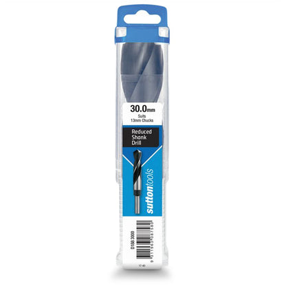 SUTTON 30.0 x 152mm 12.5mm Reduced Shank HSS Metal Drill Bit
