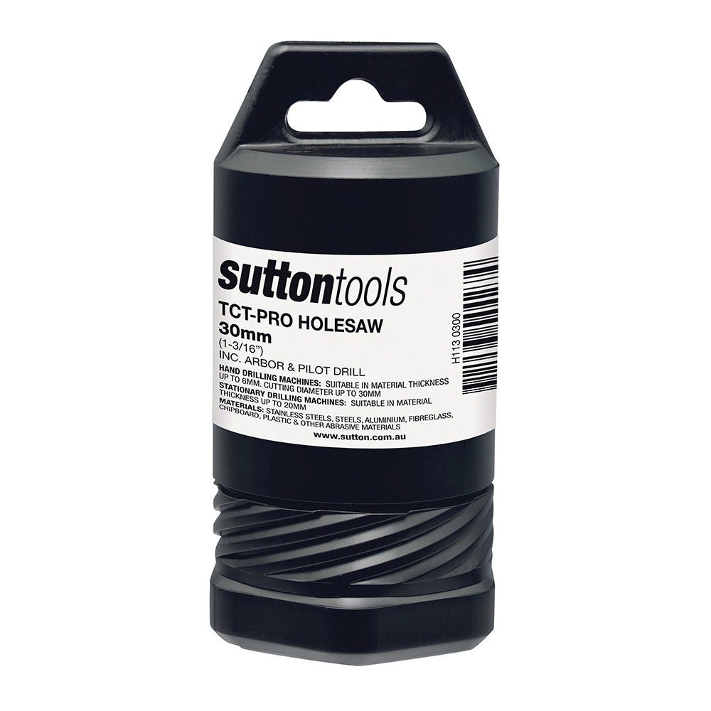 SUTTON 30mm TCT Metal Holesaw w Arbor - DEEP CUT H1130300