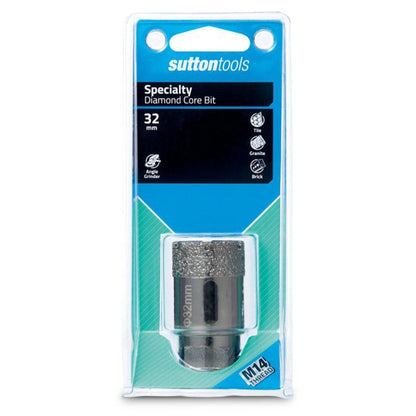 SUTTON 32 x 35mm Diamond Holesaw Angle Grinder Wet Dry