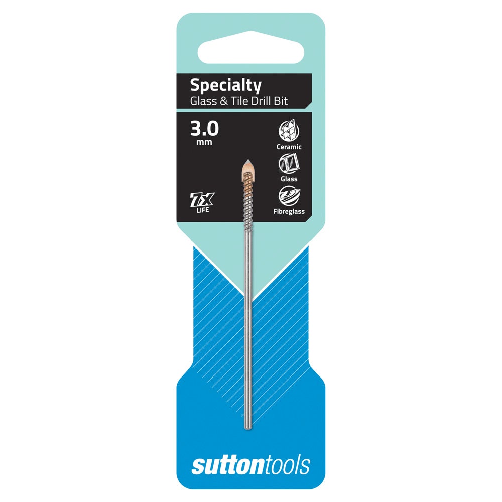 SUTTON 3.0 x 80mm TCT Glass and Tile Drill Bit D6040300