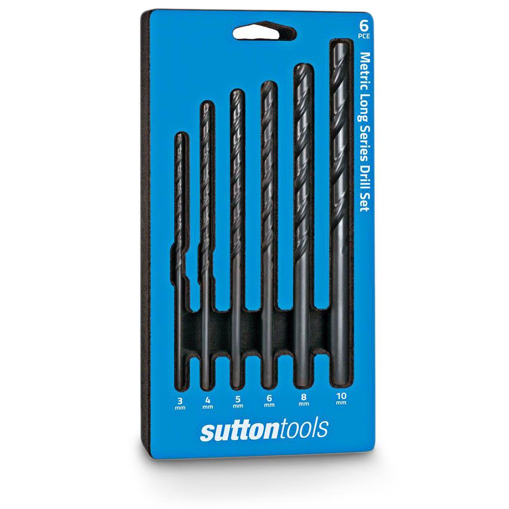 SUTTON 3-10mm Metric HSS-Blue Long-Series Drill Bit Set - BLUE BULLET - 6 Piece