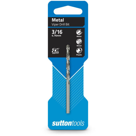 SUTTON 3 16inch x 89MM HSS-Bright Jobber Drill Bit - VIPER D1050476