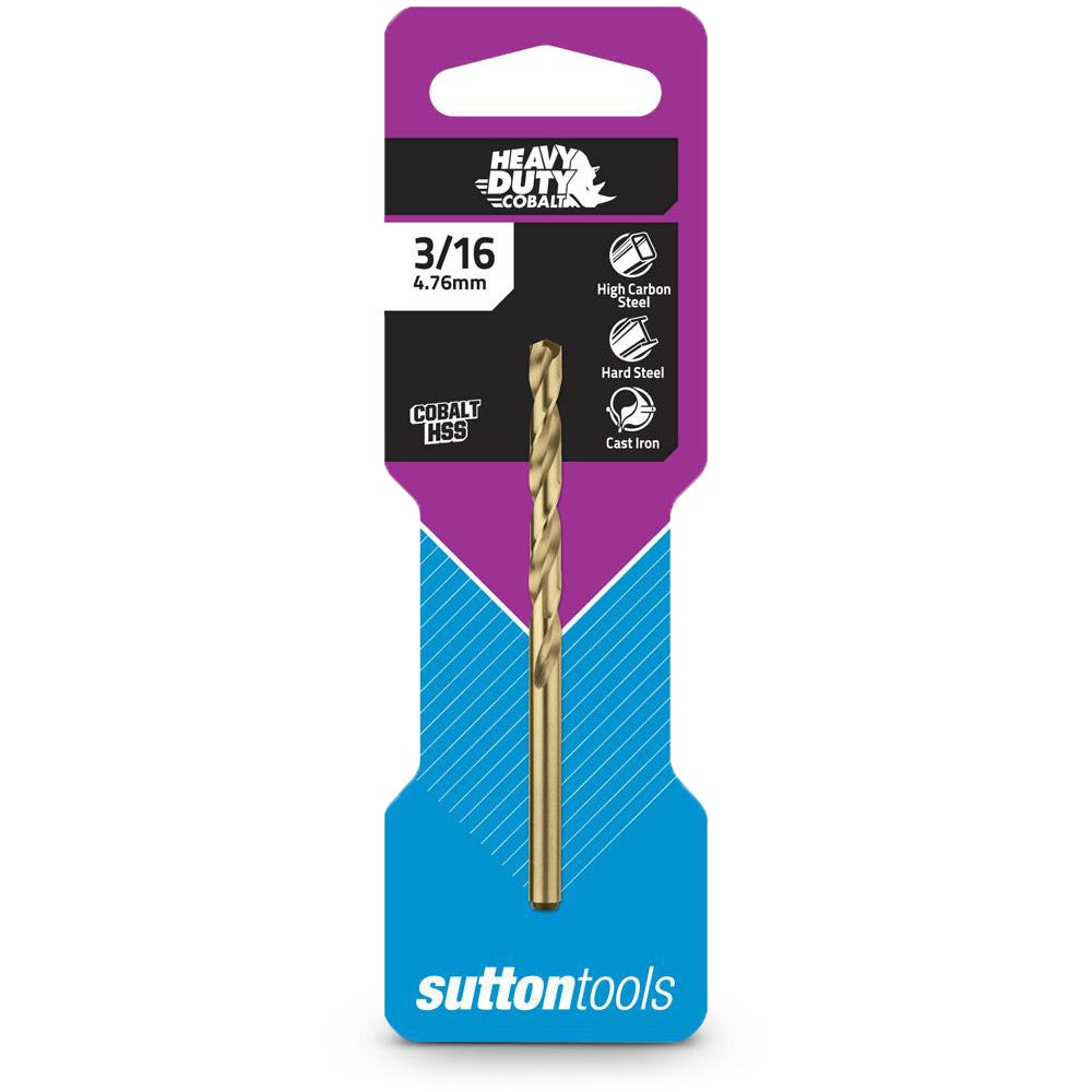 SUTTON 3 16inch x 89mm HSS-Cobalt Metal Jobber Drill Bit
