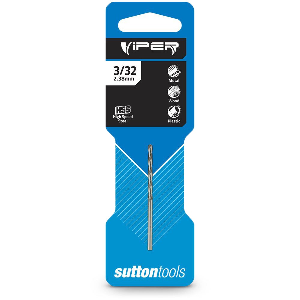 SUTTON 3 32inchx 57MM HSS-Bright Jobber Drill Bit - VIPER D1050238