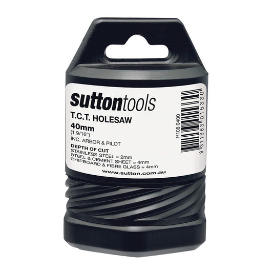 SUTTON 40mm TCT Metal Holesaw w Arbor H1080400