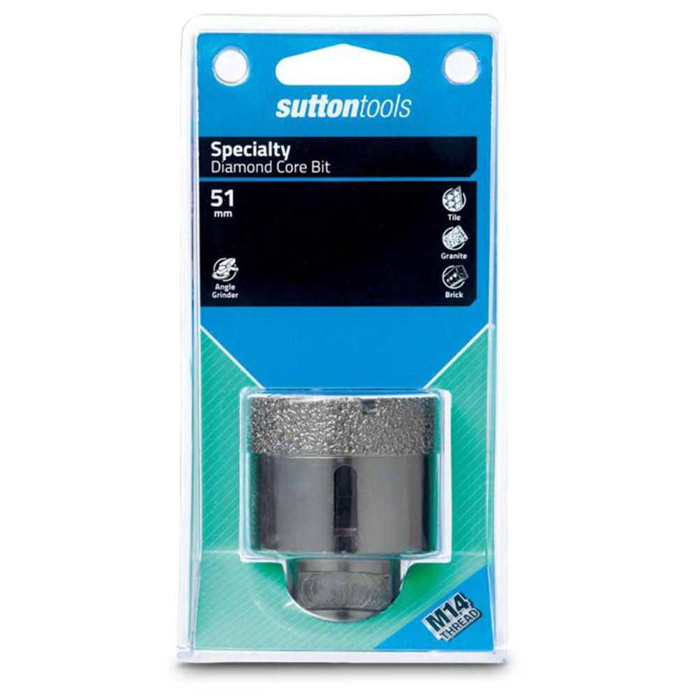 SUTTON 51 x 35mm Diamond Holesaw Angle Grinder Wet Dry