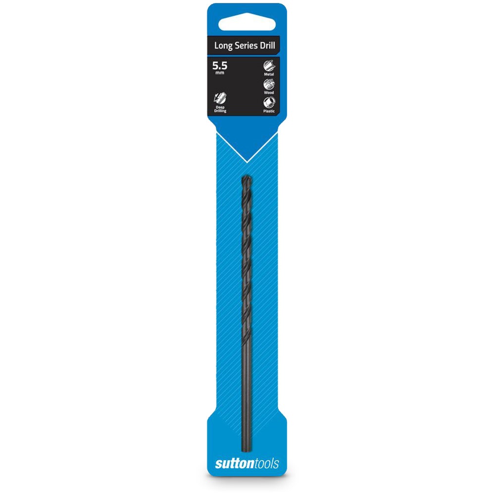 SUTTON 5.5 x 152mm Metal Drill Bit Long Series HSS BLUE BULLET