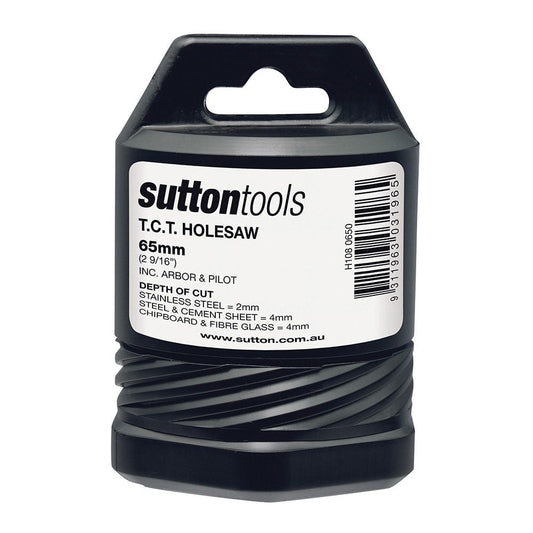 SUTTON 65mm TCT Metal Holesaw w Arbor H1080650