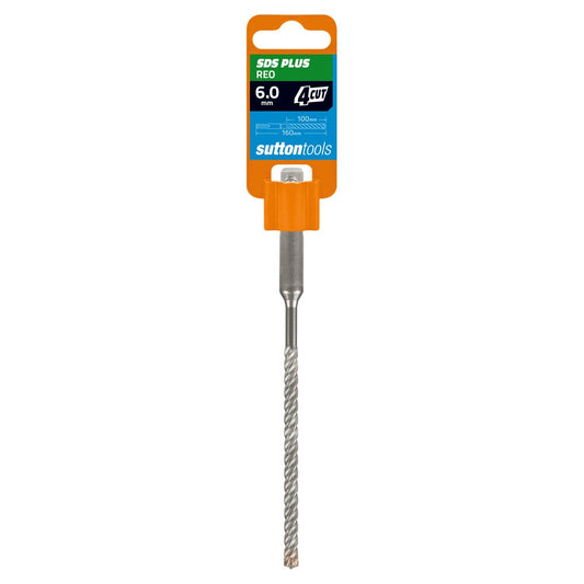 SUTTON 6.0x160mm 4-Cut REO SDS Plus TCT Masonry Drill Bit D6320600