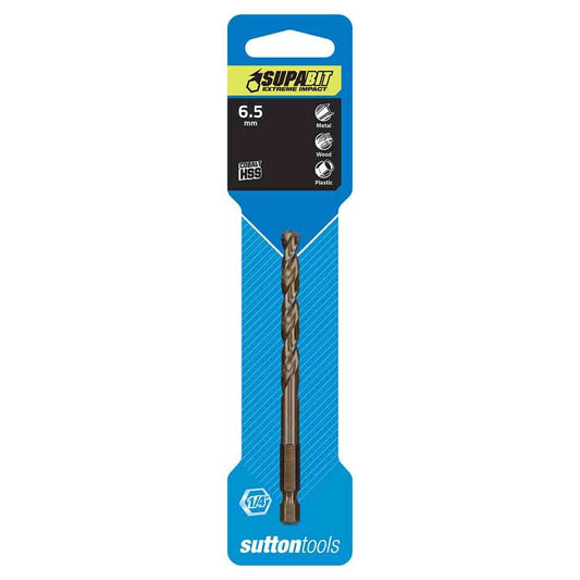 SUTTON 6.5mm 1 4-Hx Drill Bit HSS Co Metal Supabit D2130650