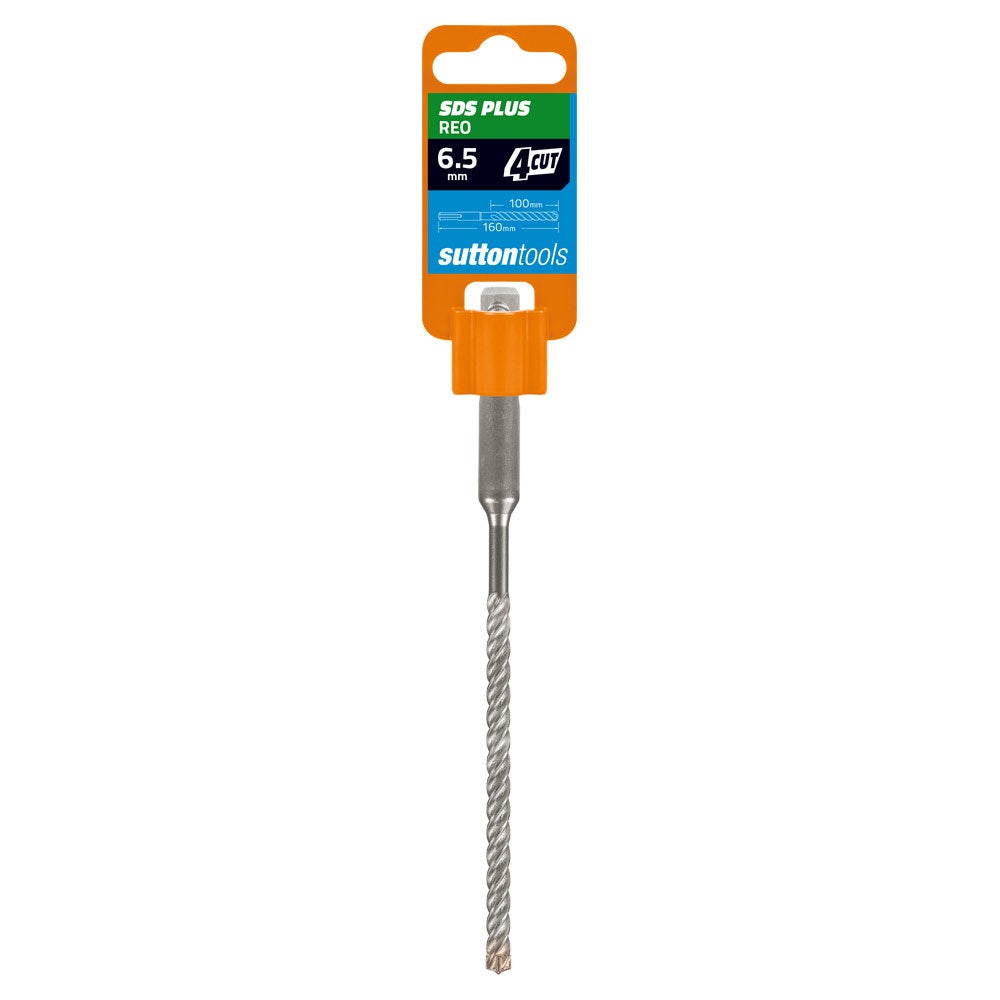SUTTON 6.5x160mm 4-Cut REO SDS Plus TCT Masonry Drill Bit D6320650