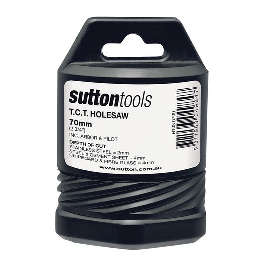 SUTTON 70mm TCT Metal Holesaw w Arbor H1080700