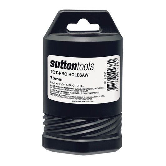 SUTTON 75mm TCT Metal Holesaw w Arbor - DEEP CUT H1130750