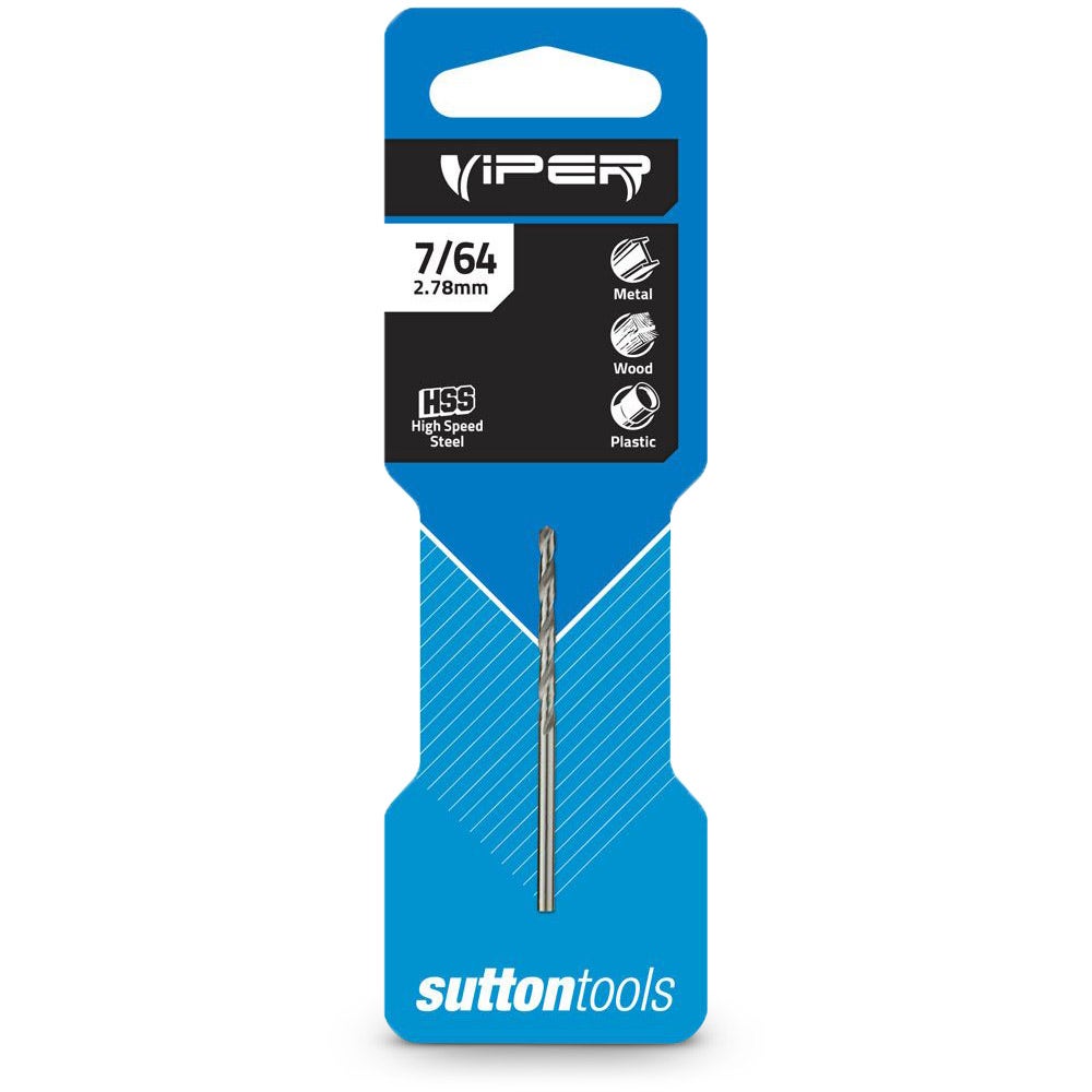 SUTTON 7 64inch x 67MM HSS-Bright Jobber Drill Bit - VIPER D1050278