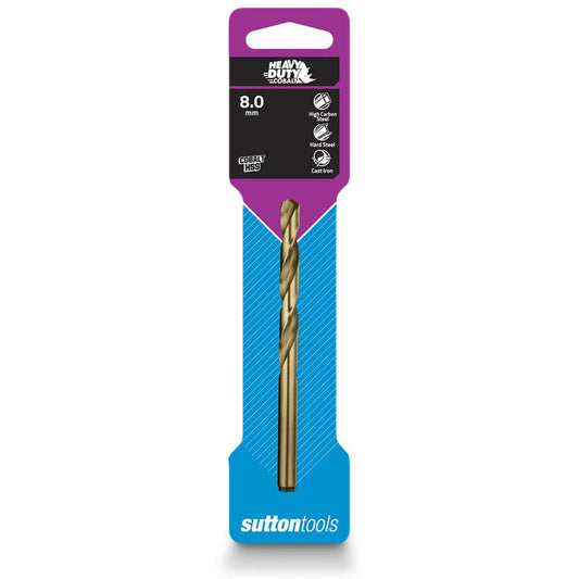 SUTTON 8.0 x 117mm HSS-Cobalt Jobber Drill Bit - HD-COBALT