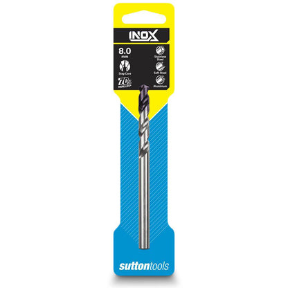 SUTTON 8.0 x 117mm HSS-TiAIN Jobber Drill Bit for Stainless - INOX