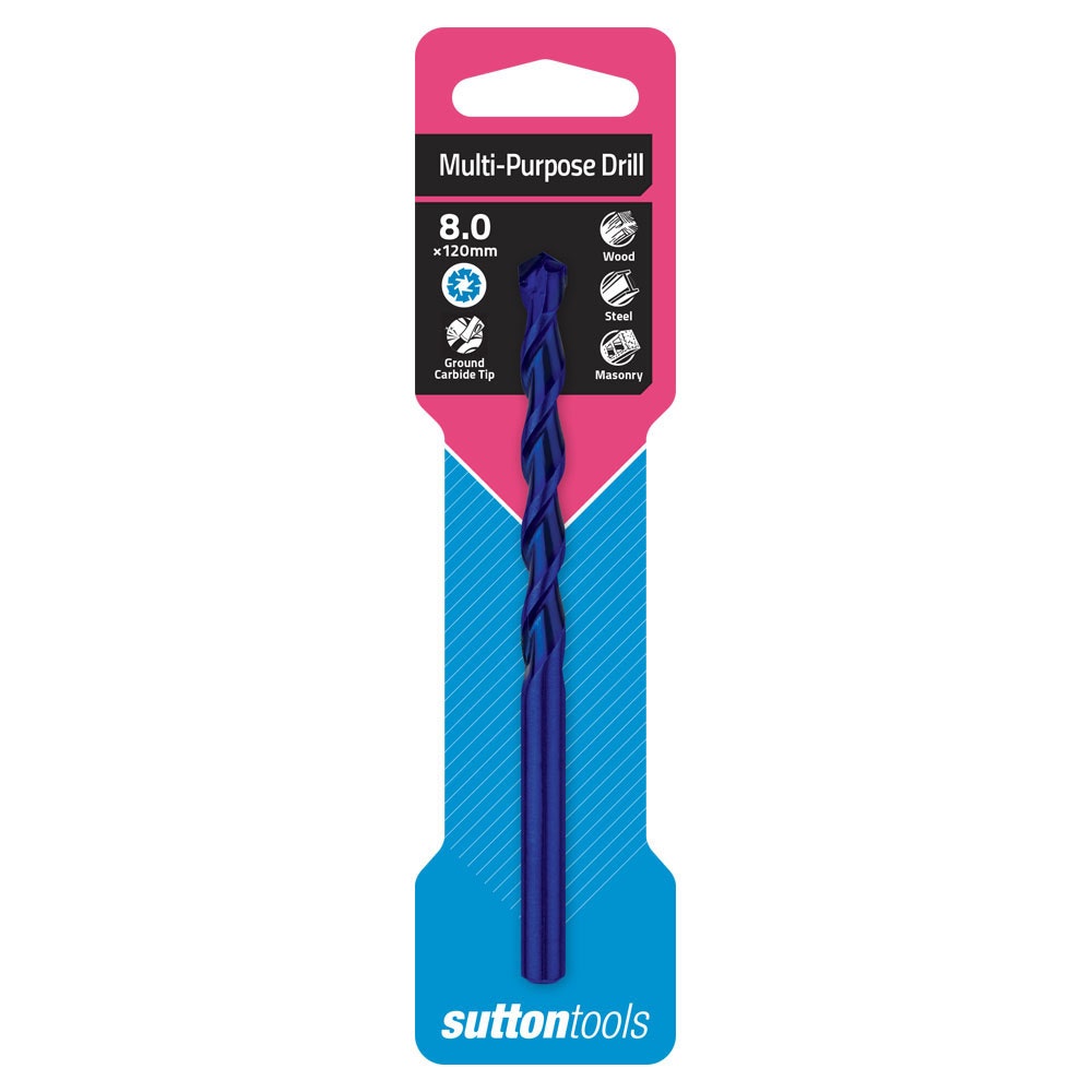 SUTTON 8.0x120mm TCT Multi-Purpose Drill Bit D6100800