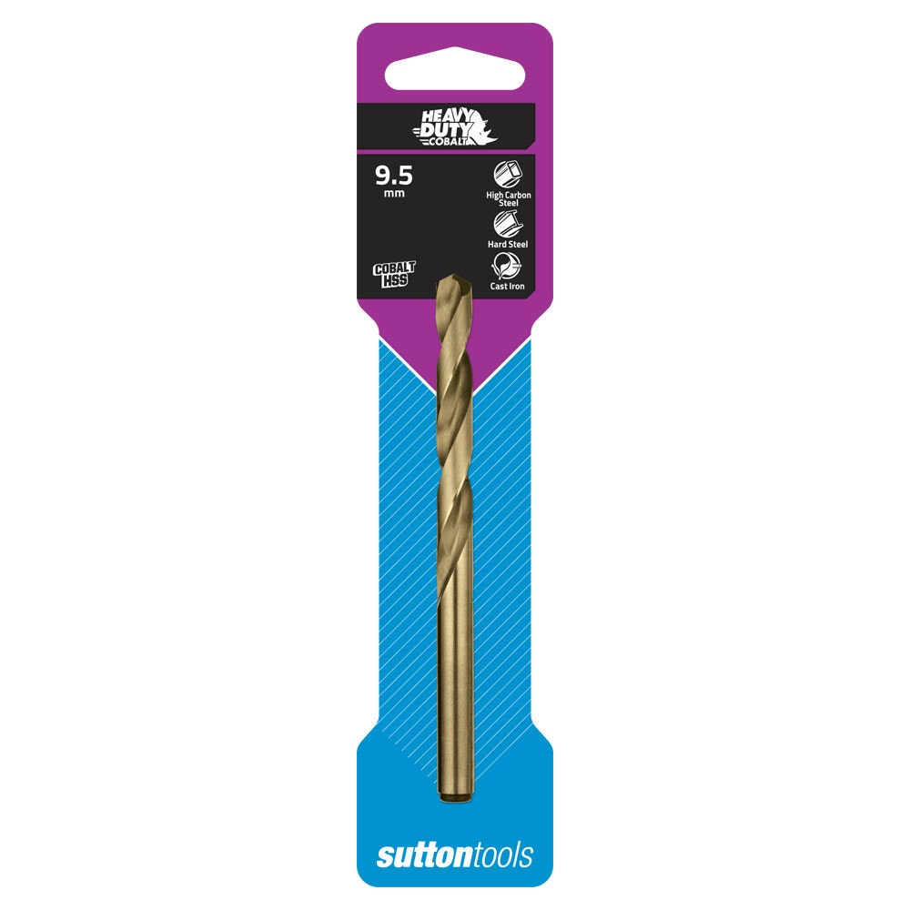 SUTTON 9.5 x 125mm HSS-Cobalt Jobber Drill Bit - HD-COBALT
