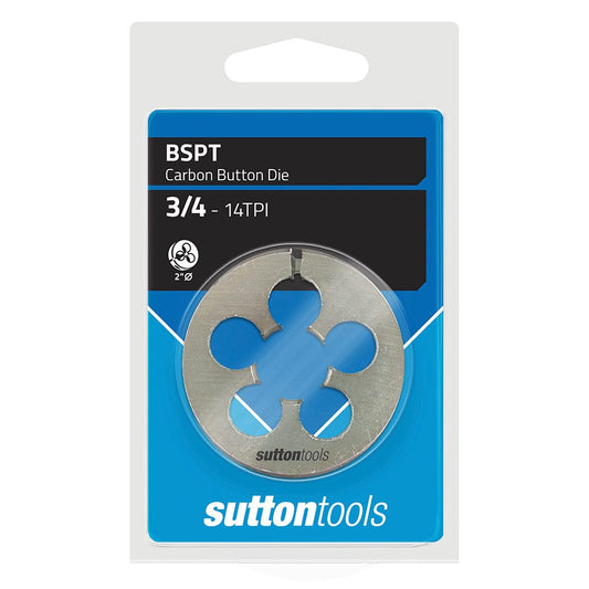 SUTTON BSPT 3 4 x 14 2inch OD Carbon Button Die M4382644