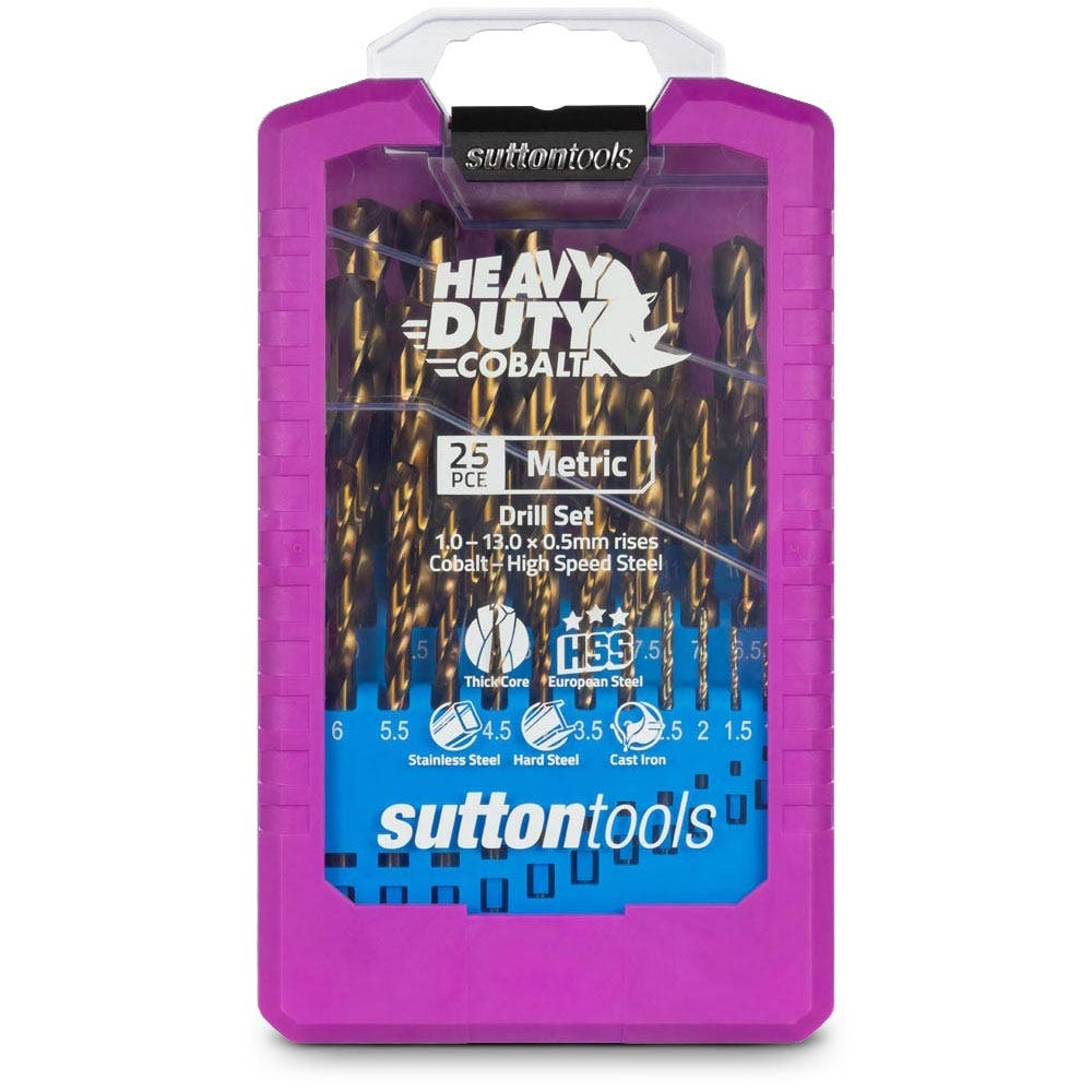 SUTTON HD-COBALT 1-13mm HSS-Cobalt Jobber Drill Bit Set - 25 Piece D109SM3