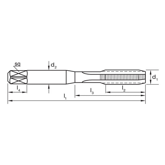 SUTTON M12 x 1.5 Straight Flute Tap - Taper T4011207
