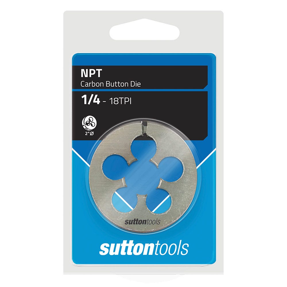 SUTTON NPT 1 4 x 18 2inch OD Carbon Button Die M4291372