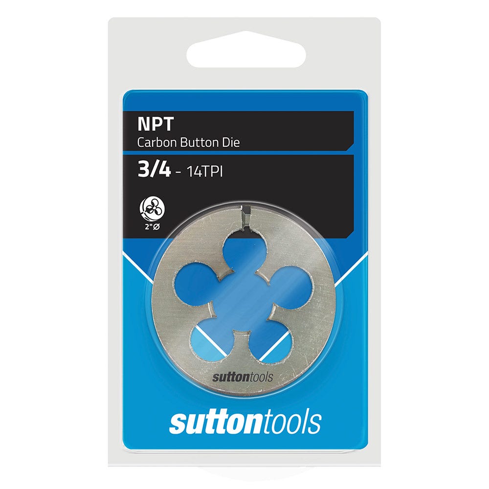 SUTTON NPT 3 4 x 14 2inch OD Carbon Button Die M4292667