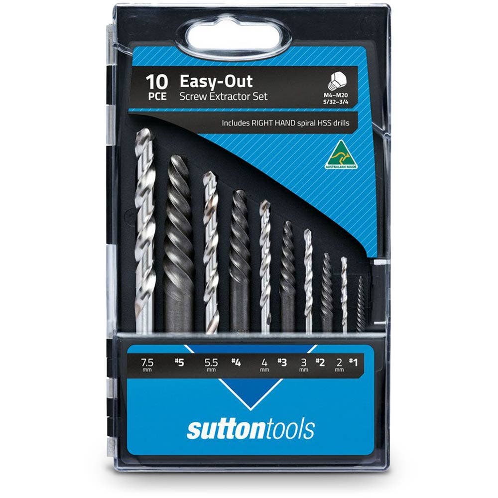SUTTON No.1-5 Screw Extractor and HSS Jobber Drill Set - EASY-OUT - 10 Piece