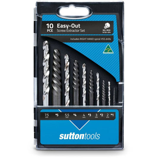 SUTTON No.1-5 Screw Extractor and HSS Jobber Drill Set - EASY-OUT - 10 Piece
