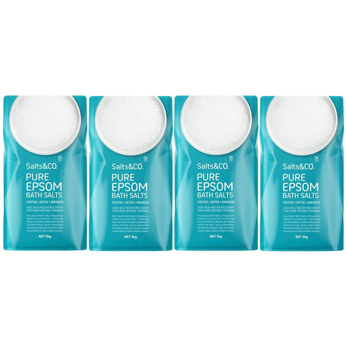 Salts and Co Pure Epsom Bath Salt 4 x 3kg