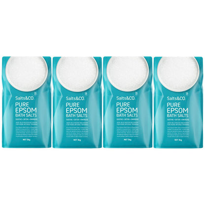Salts and Co Pure Epsom Bath Salt 4 x 3kg