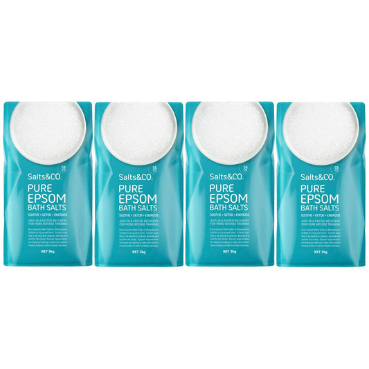 Salts and Co Pure Epsom Bath Salt 4 x 3kg