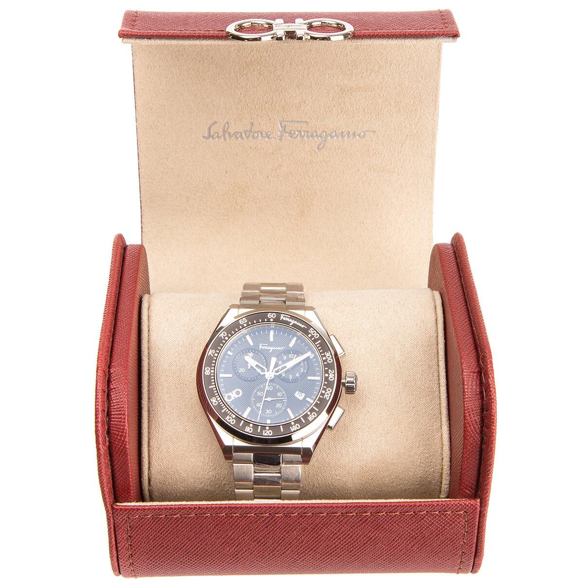 Salvatore Ferragamo 1898 Chrono Sport Guilloch Dial Men's Watch SFUI00821