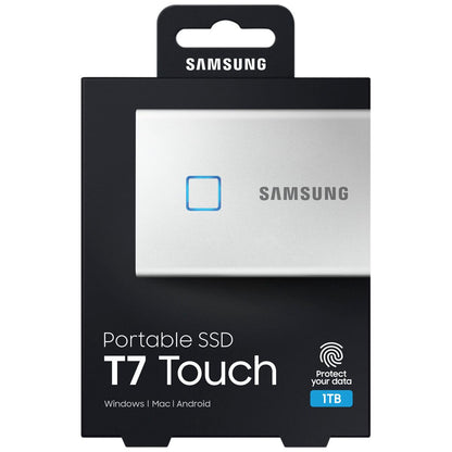 Samsung T7 Touch 1TB Portable SSD Silver MU-PC1T0S/WW