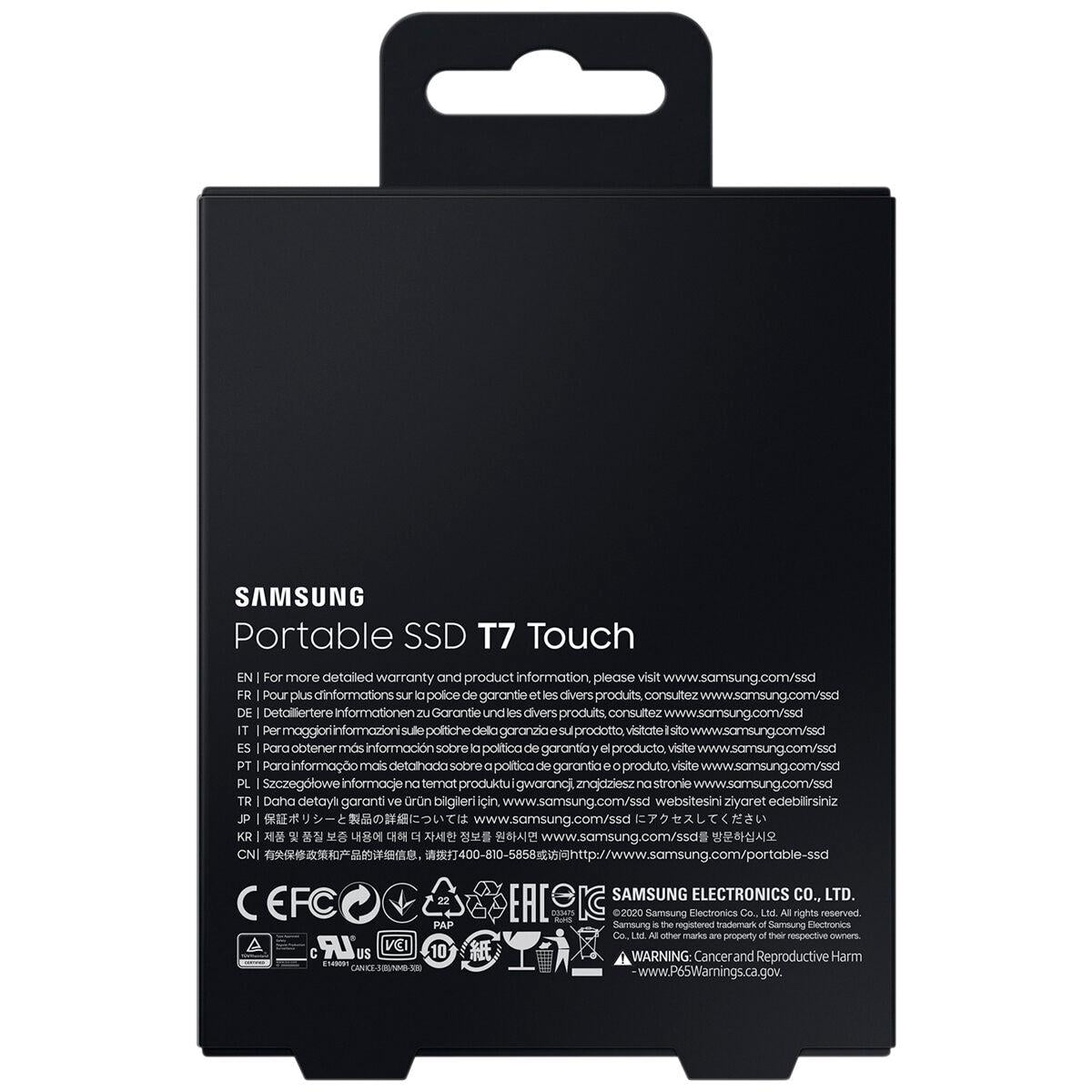 Samsung T7 Touch 1TB Portable SSD Silver MU-PC1T0S/WW