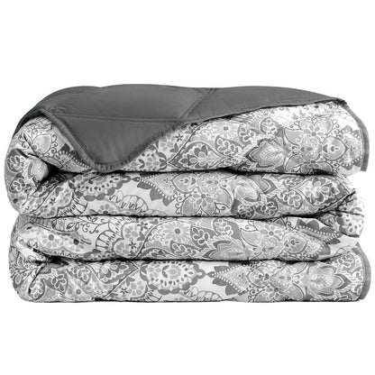 Season's Collection Down Alternative Blanket King Grey Damask