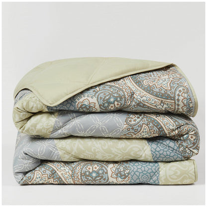 Season's Collection Down Alternative Blanket Queen Patchwork Soft Neutral