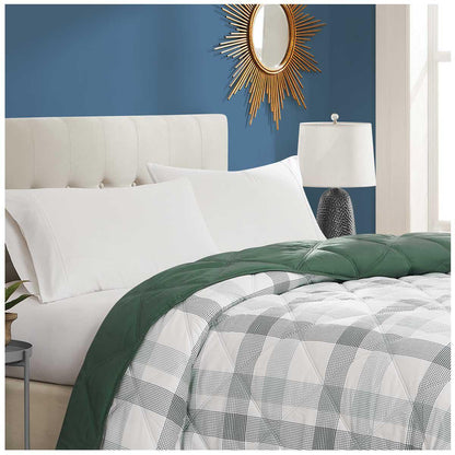 Season's Collection Down Alternative Blanket King Green Plaid
