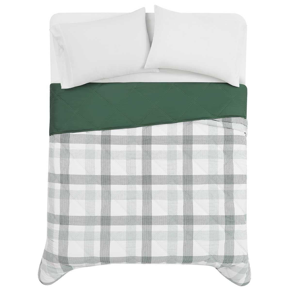Season's Collection Down Alternative Blanket King Green Plaid