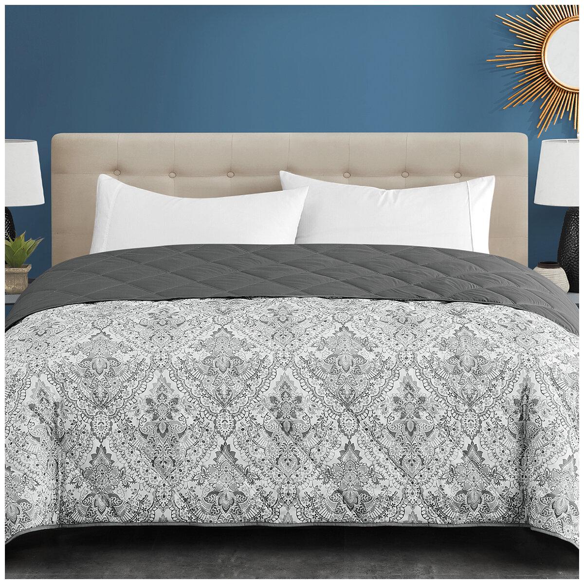 Season's Collection Down Alternative Blanket Queen Patchwork Soft Neutral